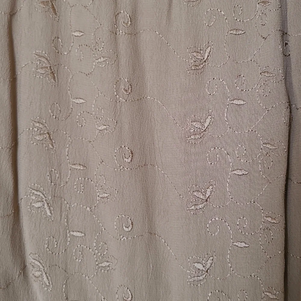 Lightweight Vintage Embroidered Nude Maxi Skirt L - Picture 3 of 6